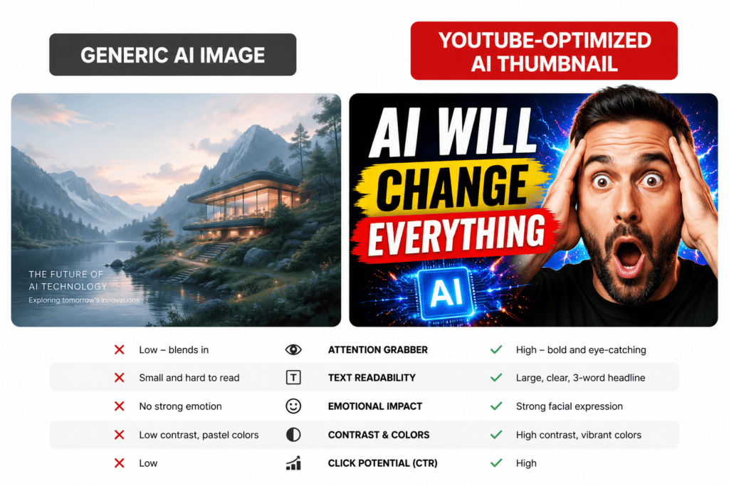 AI image comparison for YouTube thumbnails