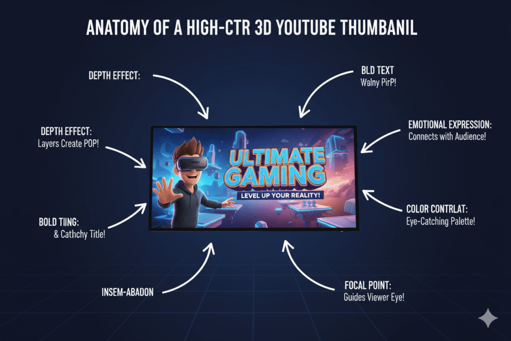 Custom 3D thumbnails for YouTube videos