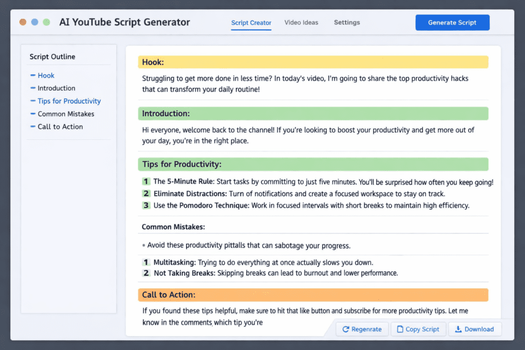 best free ai script writer for youtube videos