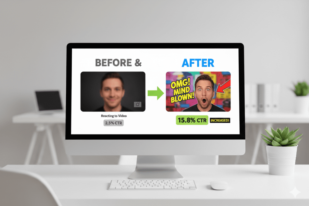 reaction video thumbnail maker