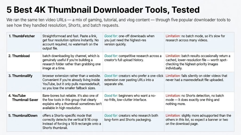 4K Thumbnail Downloader: The Complete 2026 Guide to Grabbing, Understanding, and Upgrading YouTube Thumbnails 4 5 Best 4K Thumbnail Downloader Tools, Tested