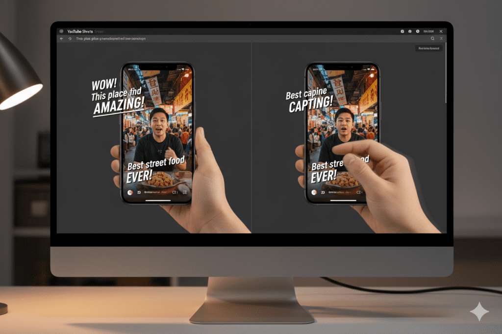 AI caption generator for YouTube Shorts