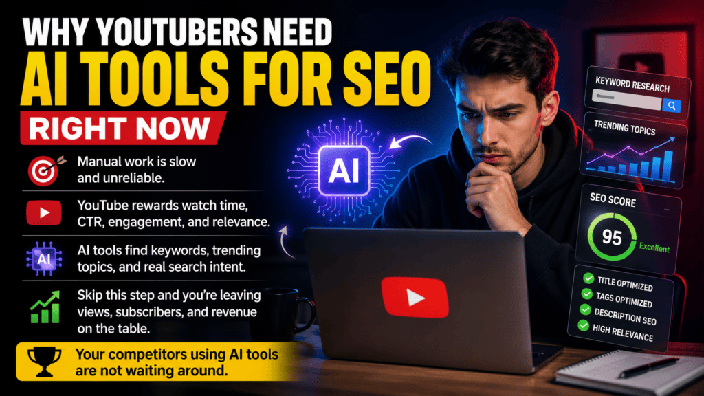 The Best AI Tools for SEO YouTubers in 2026 (That Actually Work) 2 Best AI Tools for SEO YouTubers 2026 – Rank Faster