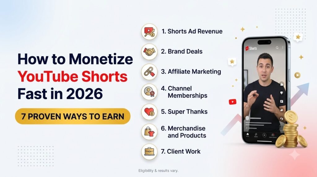 How to Monetize YouTube Shorts Fast in 2026: 7 Proven Ways to Earn 1 Current image: How to Monetize YouTube Shorts Fast in 2026 7 Proven Ways to Earn