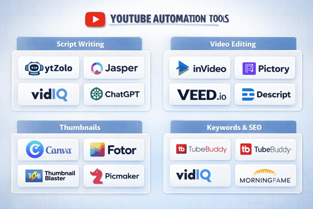 YouTube automation software AI