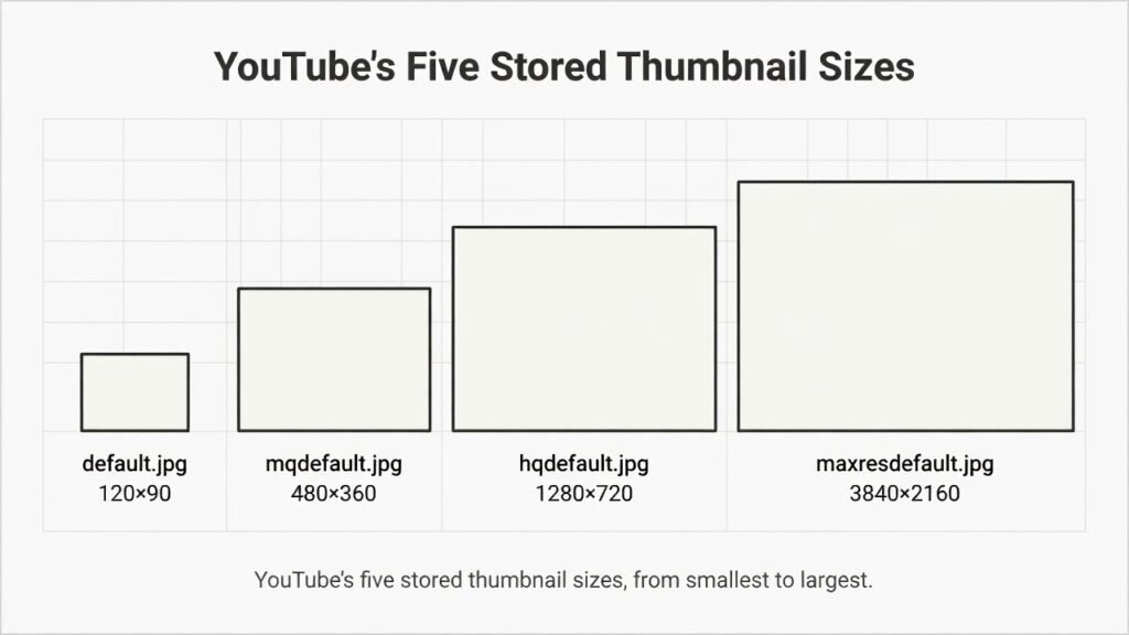 4K Thumbnail Downloader: The Complete 2026 Guide to Grabbing, Understanding, and Upgrading YouTube Thumbnails 3 YouTube thumbnail resolution sizes compared side by side