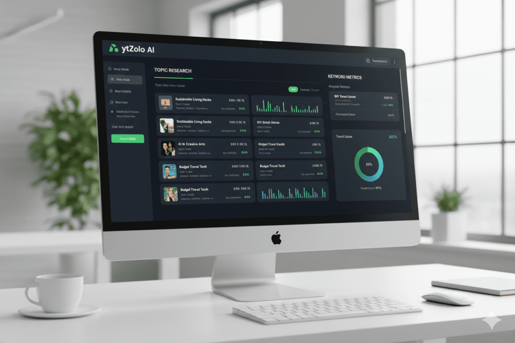 YouTube topic research tool AI