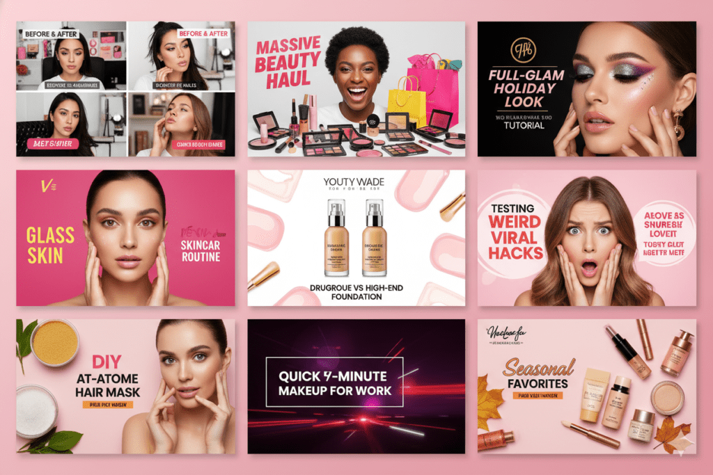 beauty channel thumbnail design ideas