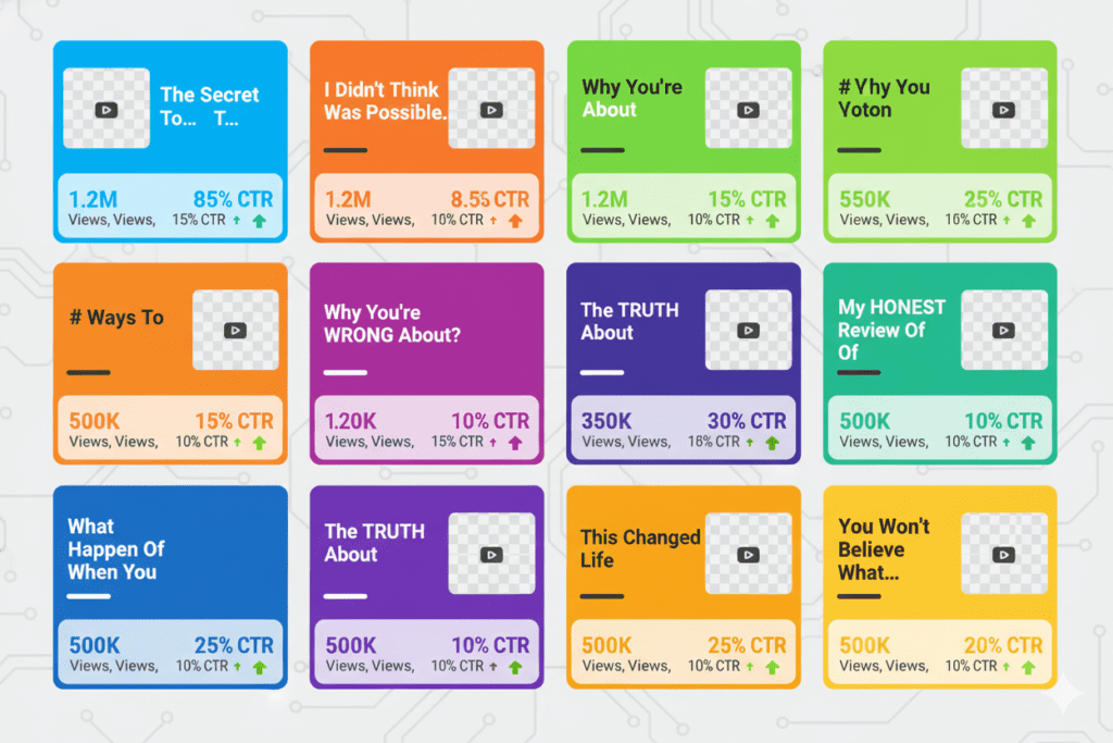 The Ultimate YouTube Title List for Growth: 100+ Proven Formulas That Actually Get Clicks in 2026 4 high CTR YouTube title examples