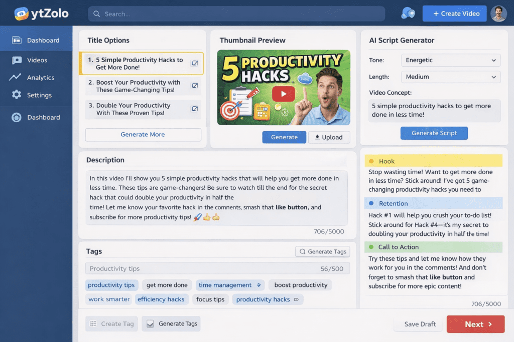 youtube video script generator ai