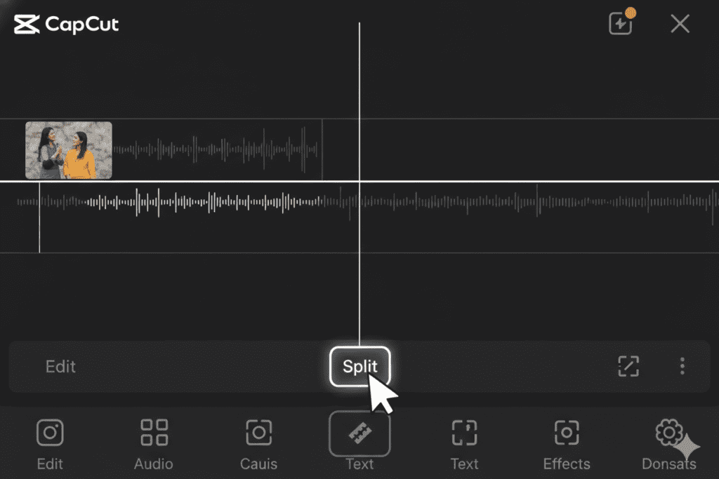 CapCut split clip feature