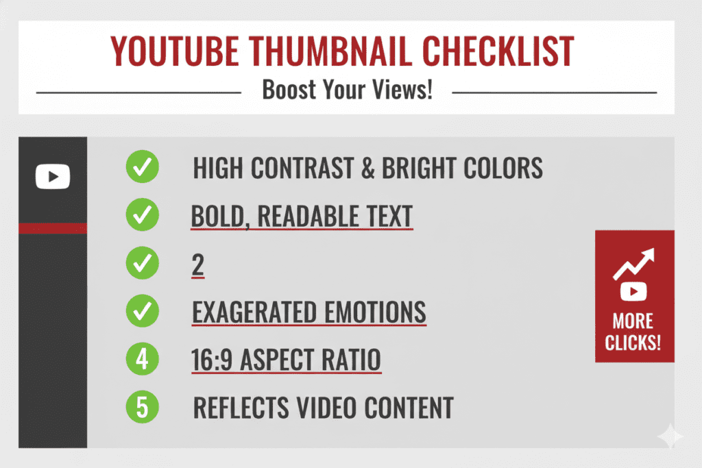 YouTube thumbnail tips high contrast text faces
