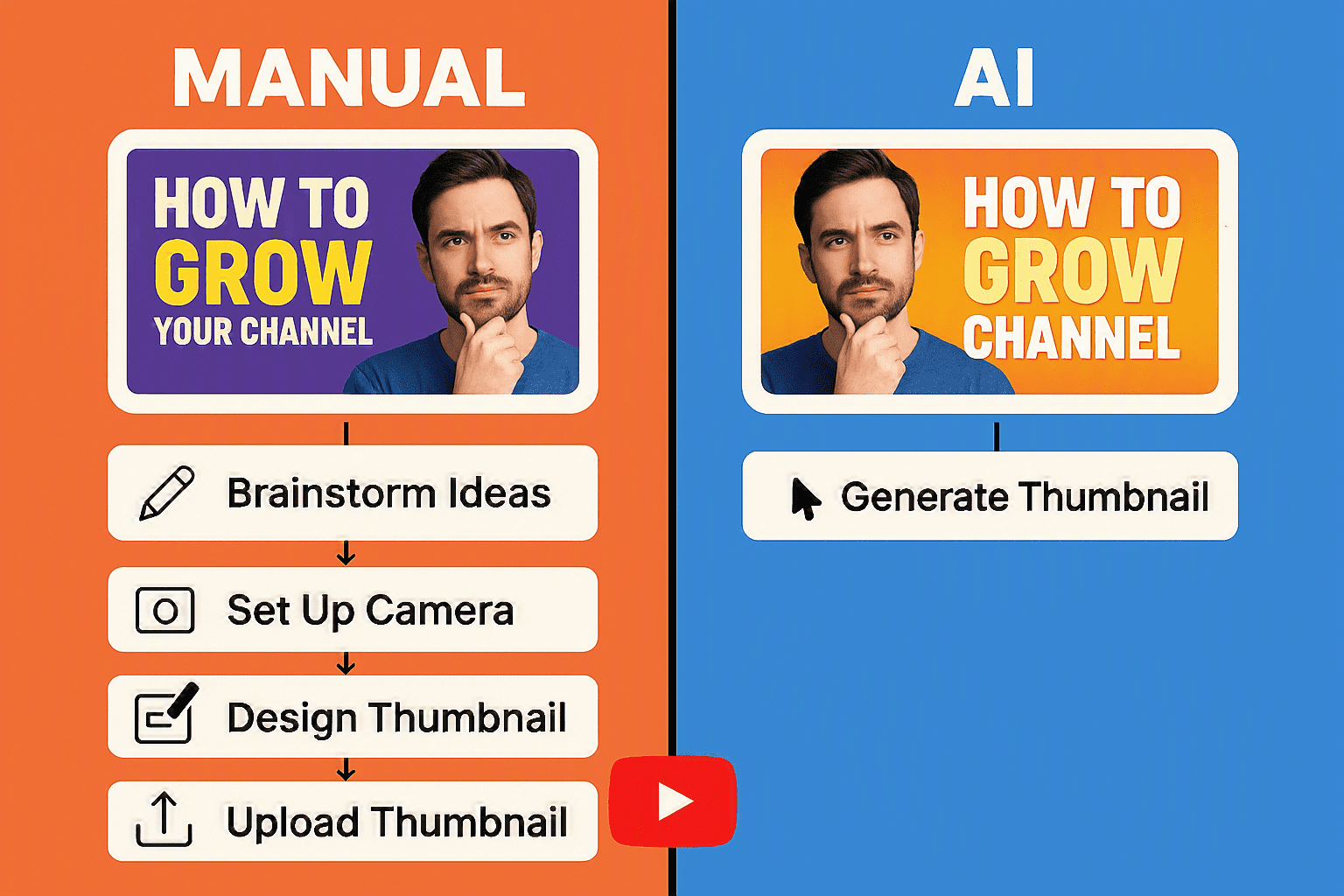 Best Free AI Thumbnail Generator in 2026: An Honest Comparison for YouTube Creators 13 AI thumbnail maker vs manual design comparison for YouTube creators