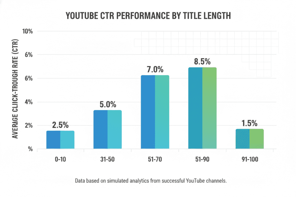 ideal youtube title length for CTR