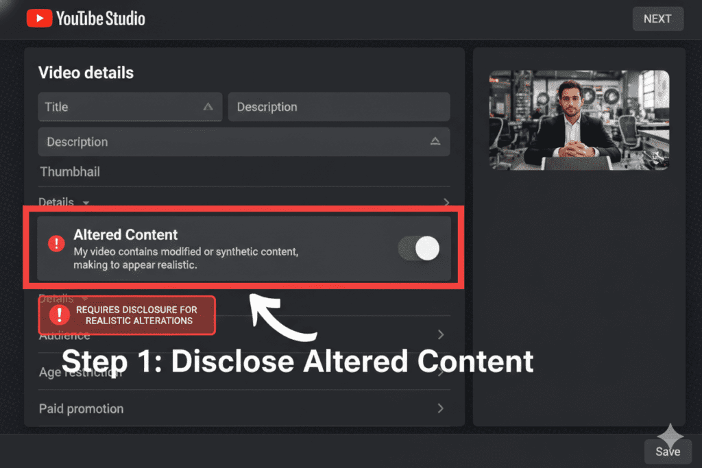 YouTube's Altered or Synthetic Content Disclosure Policy 2026: The Complete Creator's Survival Guide (Don't Risk Your Channel) 6 YouTube policy for AI-created content