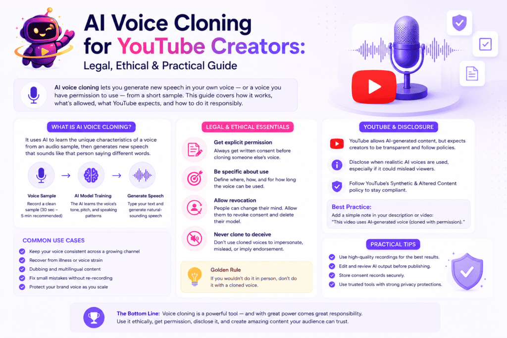 AI Voice Cloning for YouTube Creators: Legal, Ethical & Practical Guide 1 Current image: AI Voice Cloning for YouTube Creators Legal, Ethical & Practical Guide