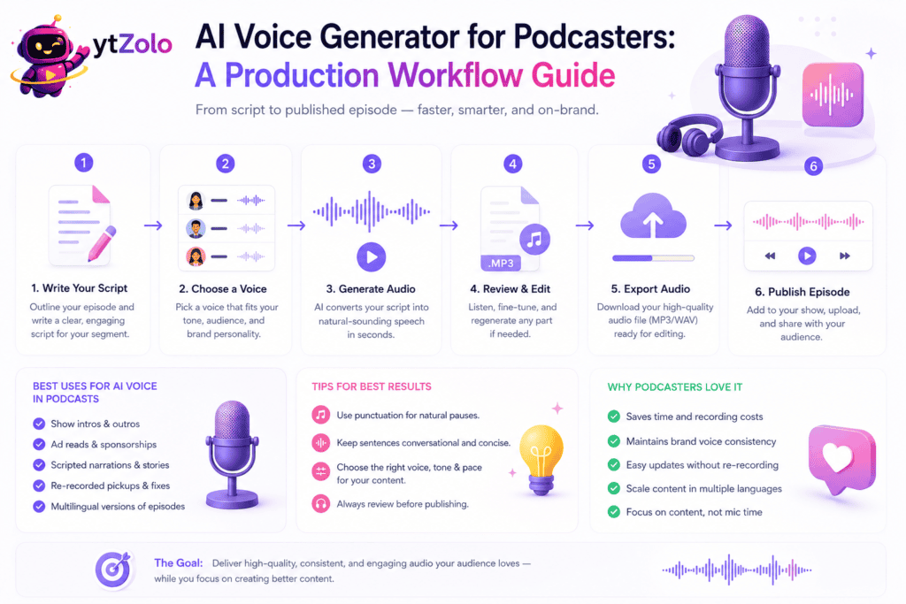 AI Voice Generator for Podcasters: A Production Workflow Guide 1 Current image: AI Voice Generator for Podcasters A Production Workflow Guide