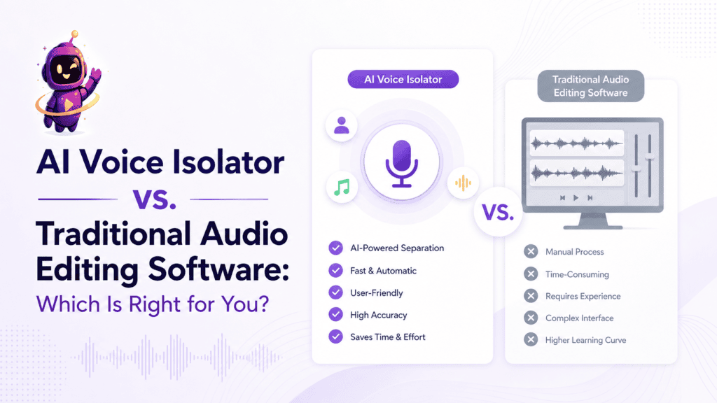 AI Voice Isolator vs. Traditional Audio Editing Software: Which Is Right for You? 1 Current image: AI Voice Isolator vs. Traditional Audio Editing Software Which Is Right for You