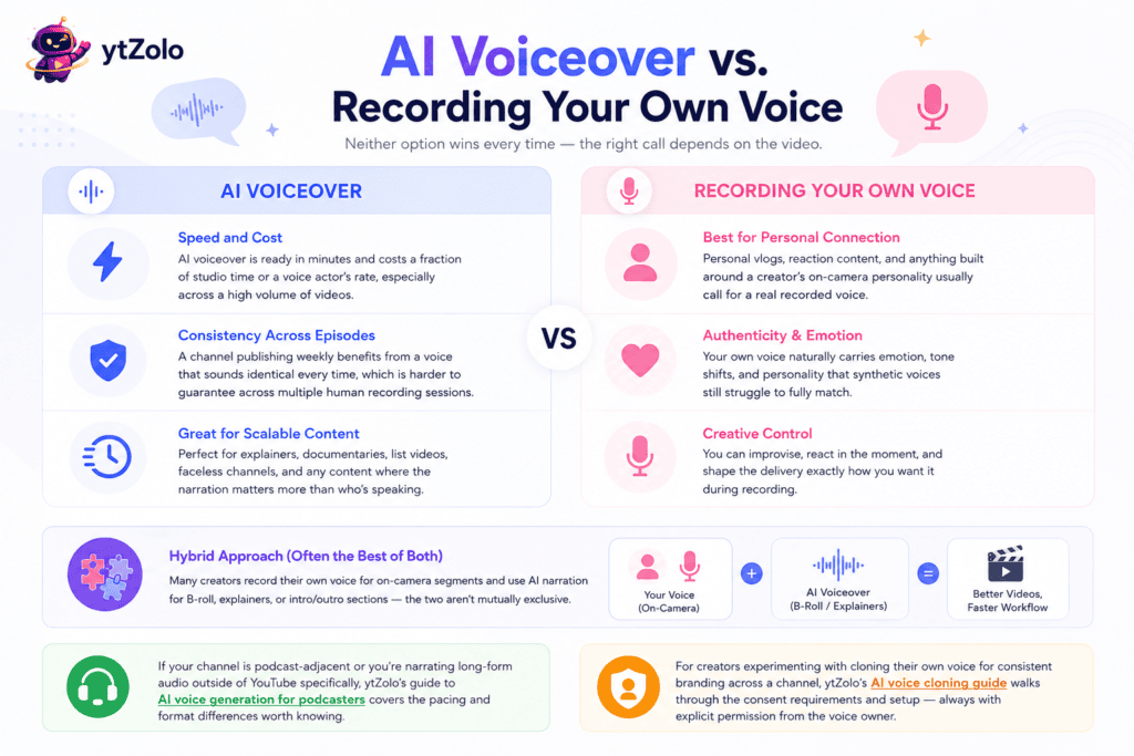 AI Voiceover vs. Recording Your Own Voice 