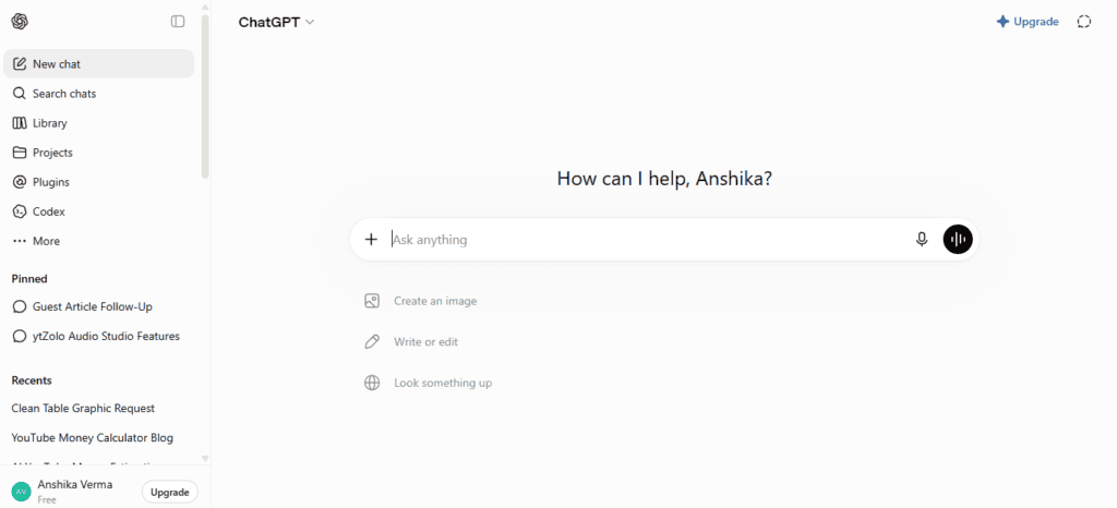 Top AI Tools in 2026: The Complete, Honest Comparison Guide 3 ChatGPT chat interface screenshot