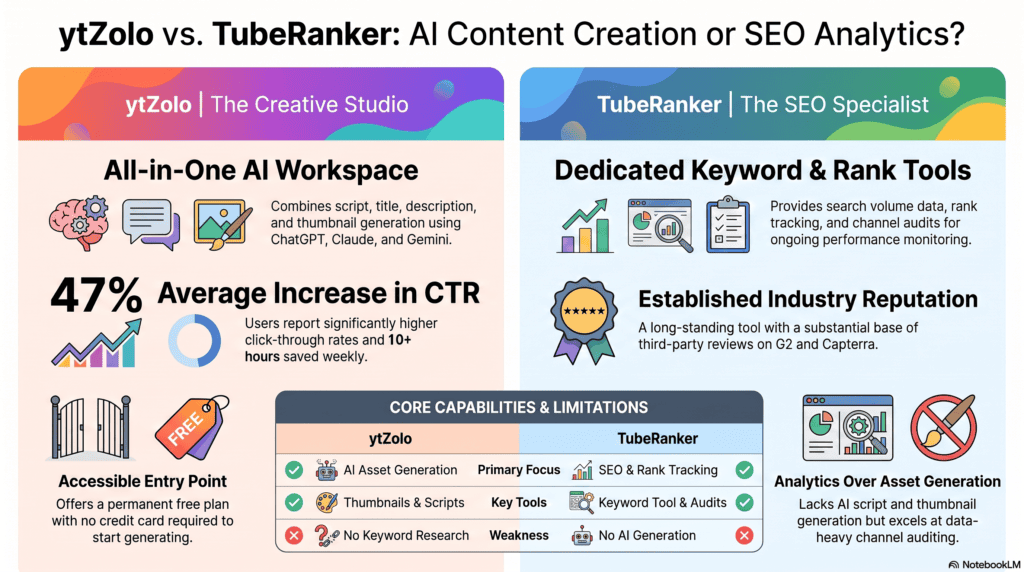 ytZolo vs TubeRanker: Which YouTube SEO Tool Is Better in 2026? 8 best YouTube SEO tool
