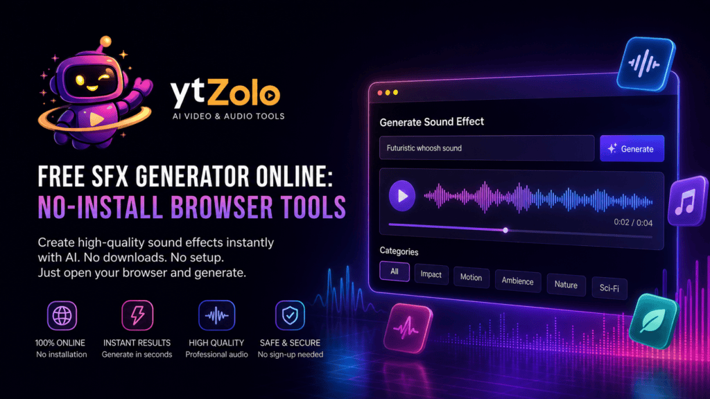 Best Free AI Sound Effects Generator Tools in 2026 (No Watermark, Real Credits) 5 Free SFX Generator Online No-Install Browser Tools