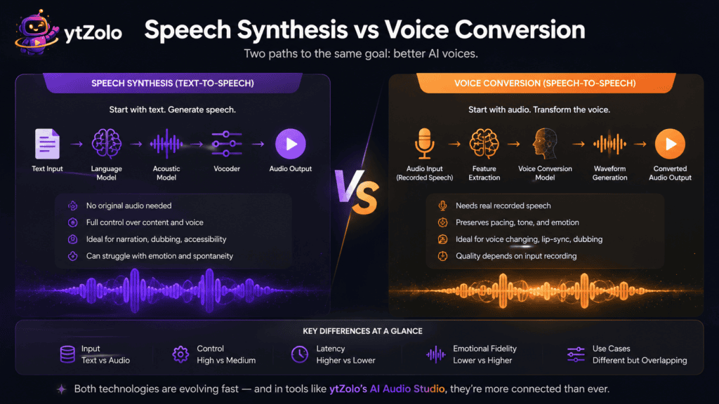 Current image: Speech Synthesis vs Voice Conversion The Complete Technical Comparison (2026)