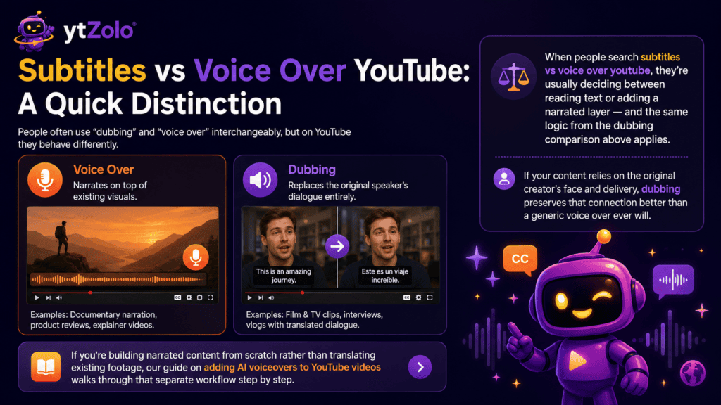 Subtitles vs Voice Over YouTube A Quick Distinction