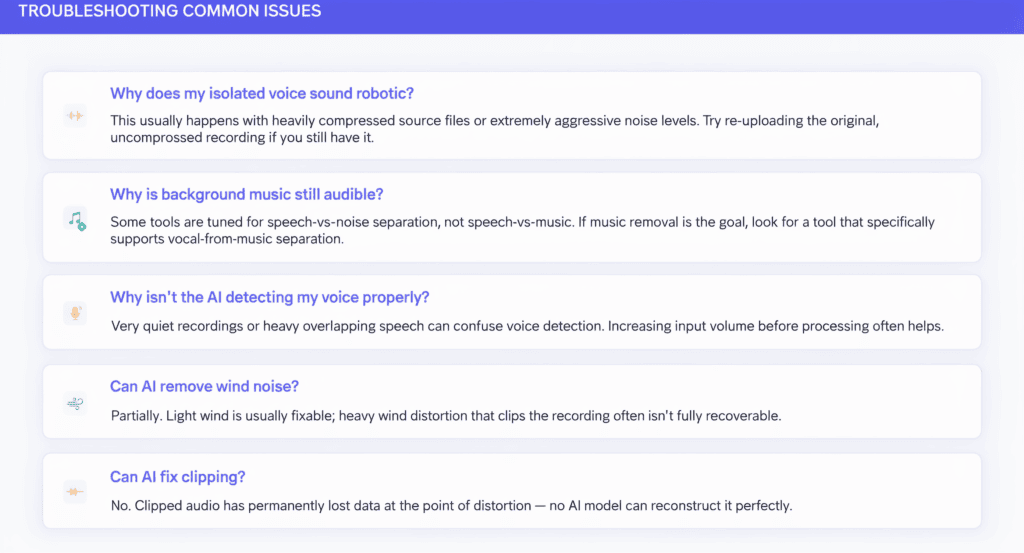 AI Voice Isolator: The Complete Guide to Clean Audio in 2026 9 Troubleshooting Common Issues