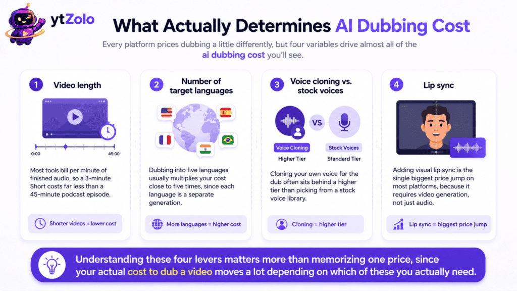 What Actually Determines AI Dubbing Cost 