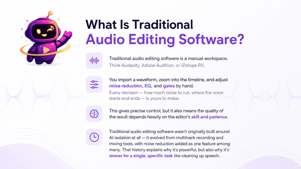 AI Voice Isolator vs. Traditional Audio Editing Software: Which Is Right for You? 2 What Is Traditional Audio Editing Software