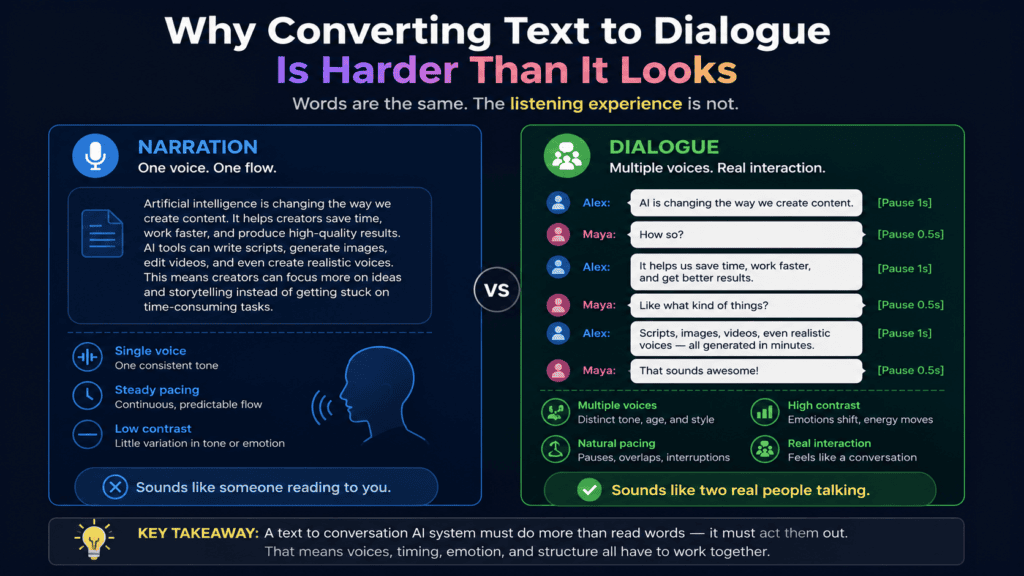 Why Converting Text to Dialogue Is Harder Than It Looks