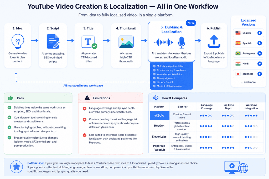 AI Dubbing Software: The Complete 2026 Buyer's Guide 5 all in one workflow (ai dubbing software)