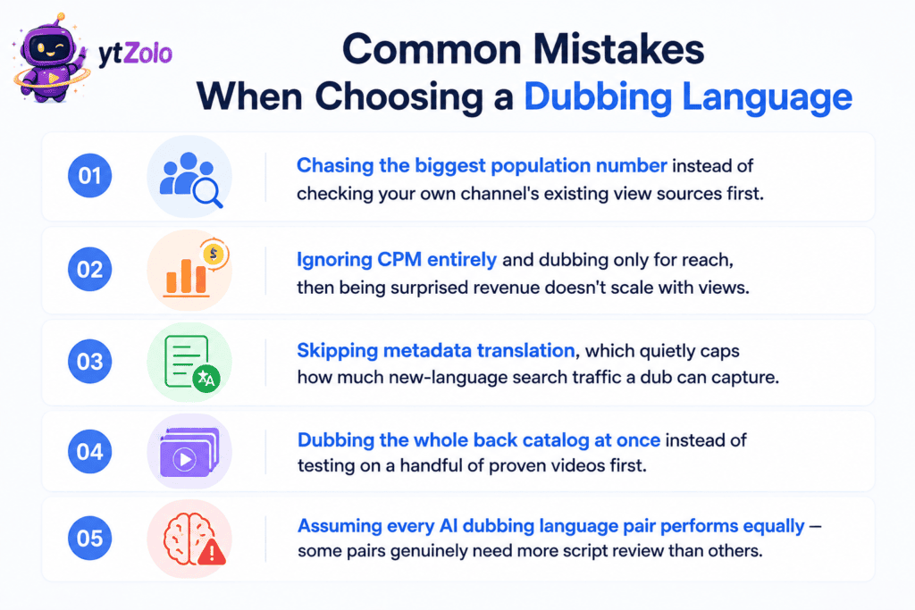 Best Languages to Dub Your YouTube Videos Into (2026 Data-Backed Guide) 5 best languages to dub youtube videos