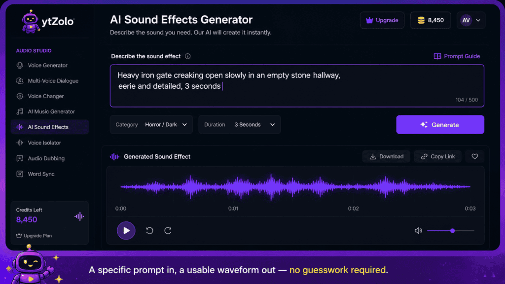 How to Write AI Sound Effect Prompts That Actually Work 3 text to sfx prompt guide example screenshot