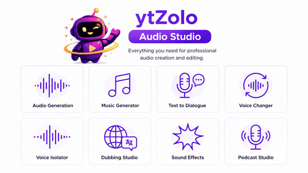 ytZolo vs Thumbmagic: An Honest Comparison for YouTube Creators 3 ytZolo AI audio tools icon overview