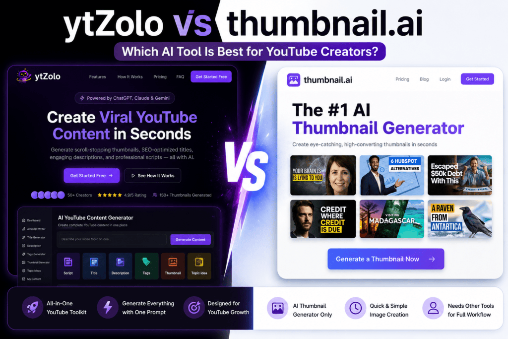 ytZolo vs thumbnail.ai Which Actually Grows Your Channel