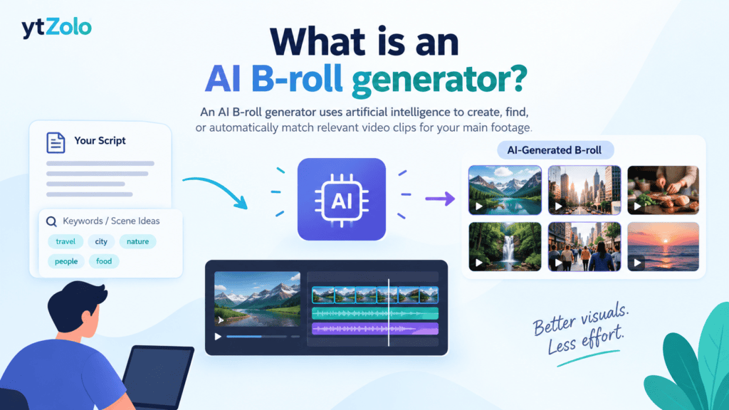 AI B-Roll Footage generator YouTube Videos: Generated vs Stock Workflows 2 AI B-roll generator