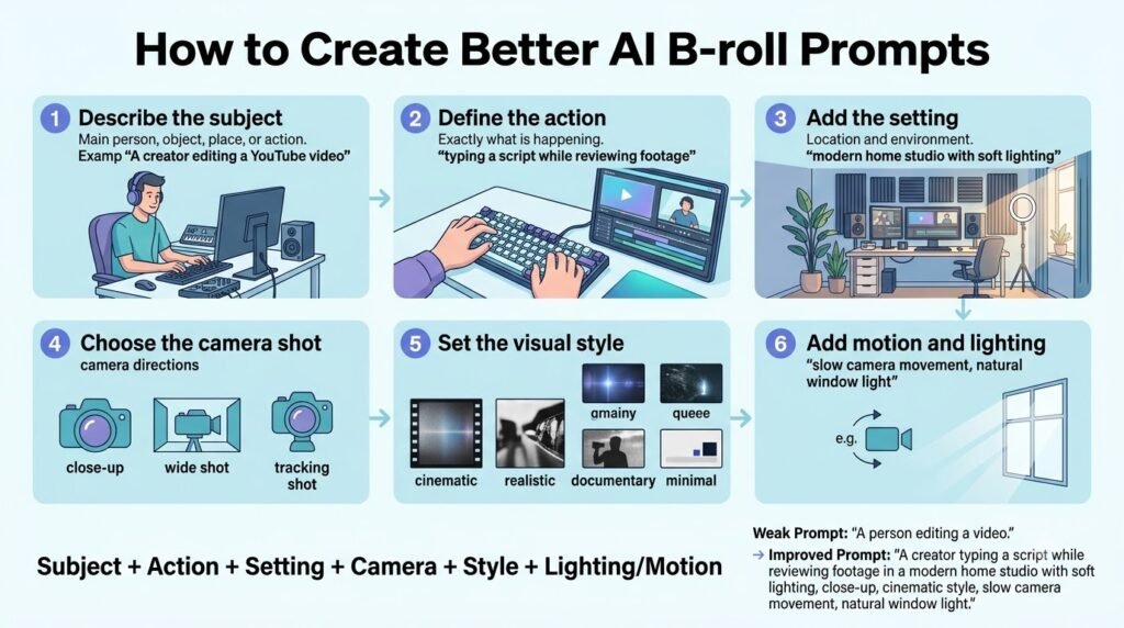 AI B-Roll Footage generator YouTube Videos: Generated vs Stock Workflows 13 AI B-roll generator