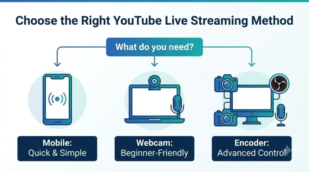 Choose the Right YouTube Live Streaming Method