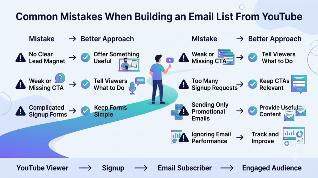 How to Build an Email List From Your YouTube Channel: A Step-by-Step Guide 11 Common Mistakes When Building an Email List From YouTube