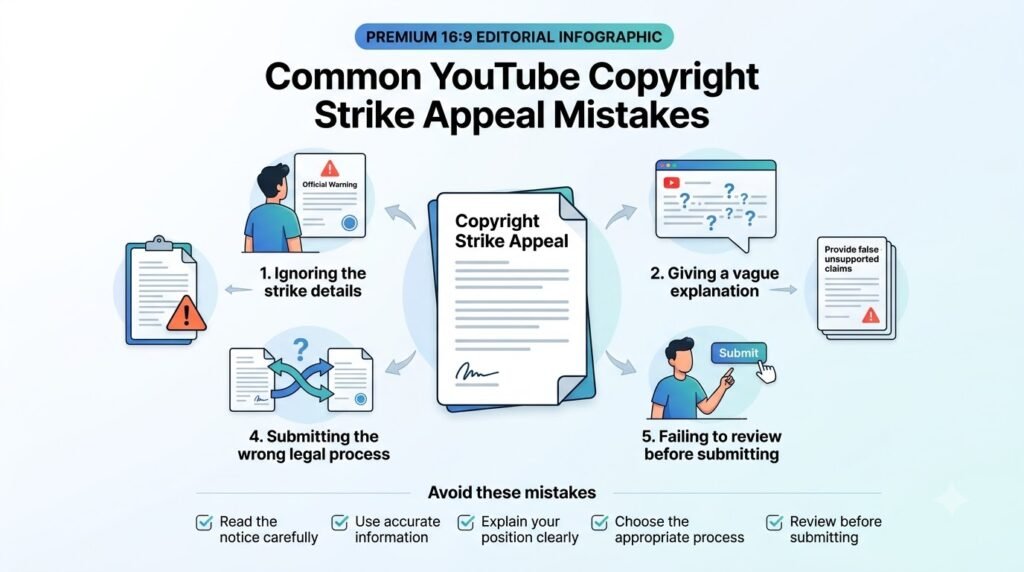 Common YouTube Copyright Strike Appeal Mistakes