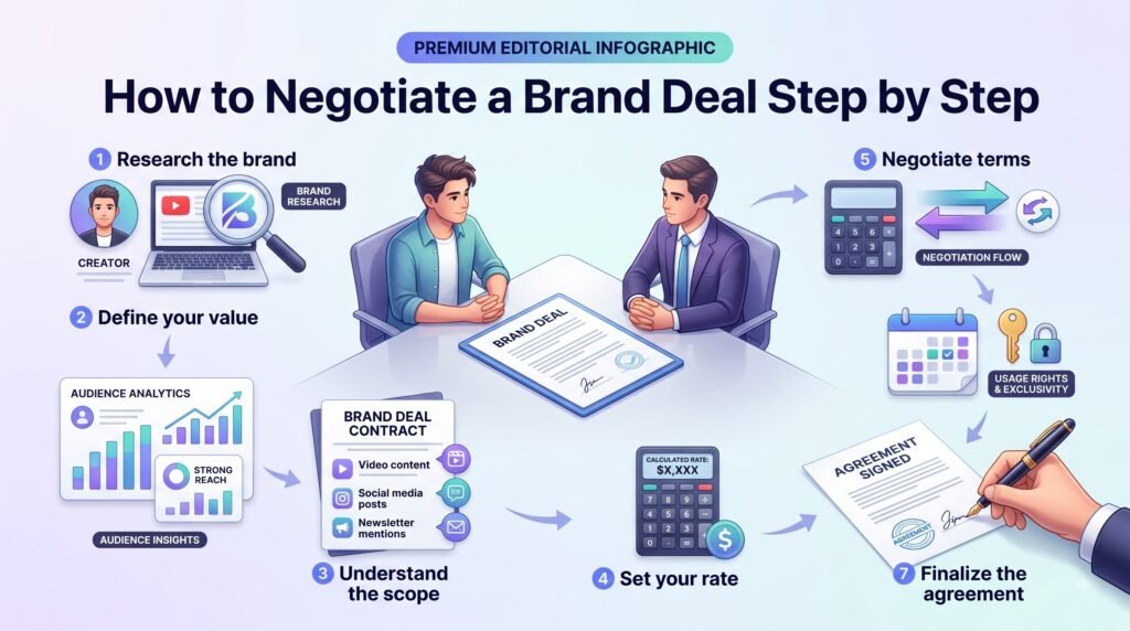 How to Negotiate Brand Deals as a YouTuber: A Step-by-Step Guide 5 How to negotiate a brand deal step by step