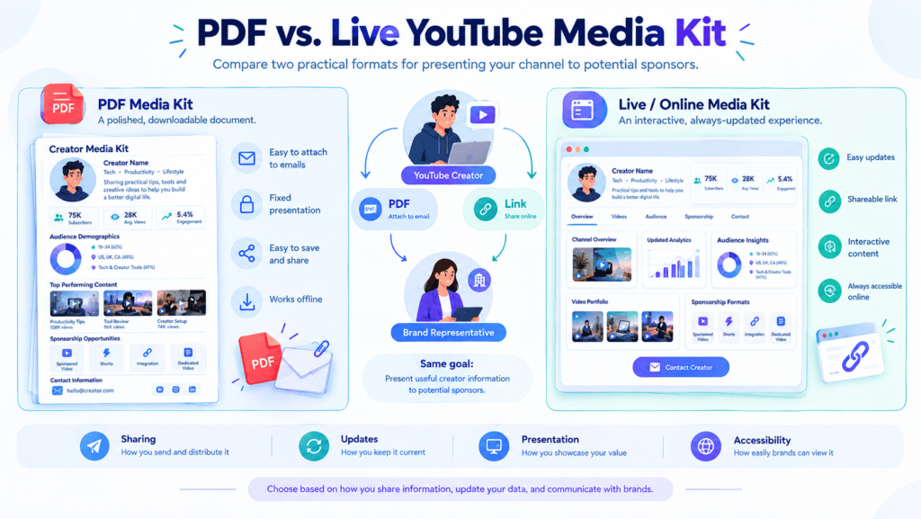 PDF vs. live YouTube media kit Which should you use