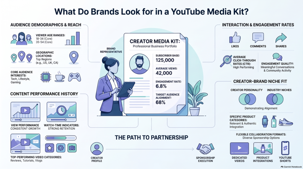 What do brands look for in a YouTube media kit?