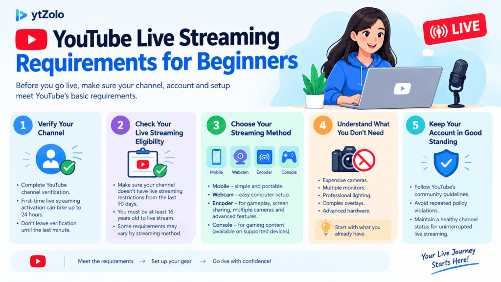 YouTube Live Streaming Requirements for Beginners