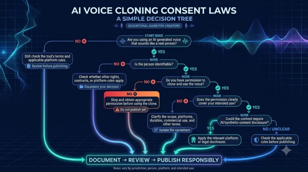 AI voice cloning consent laws a simple decision tree