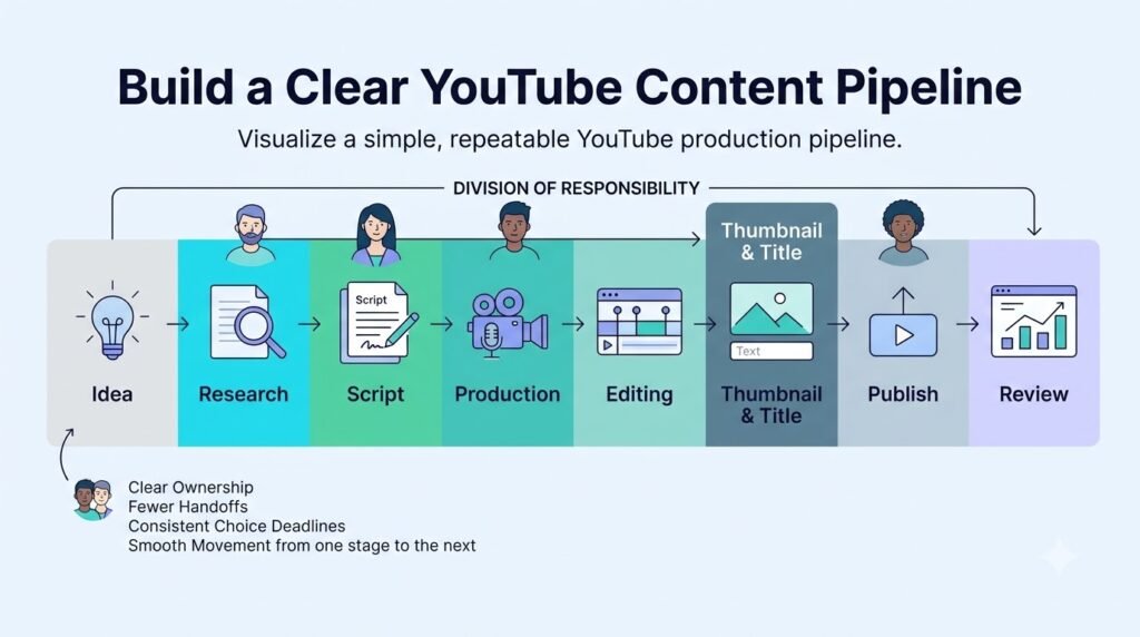 How to Run a YouTube Channel With a Small Team: A Practical Workflow 3 Build a clear YouTube content pipeline