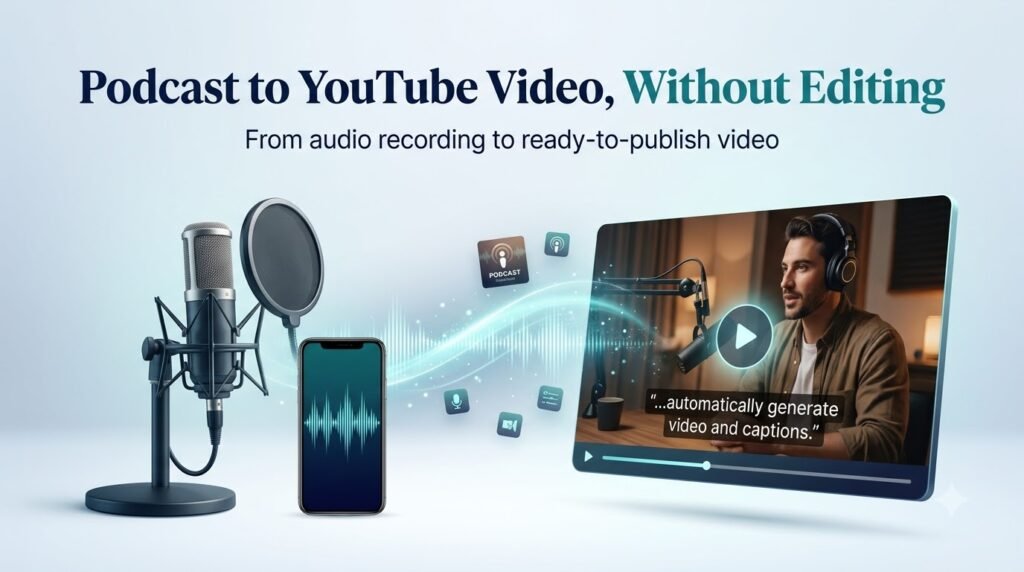 Can you turn a podcast into a YouTube video without editing
