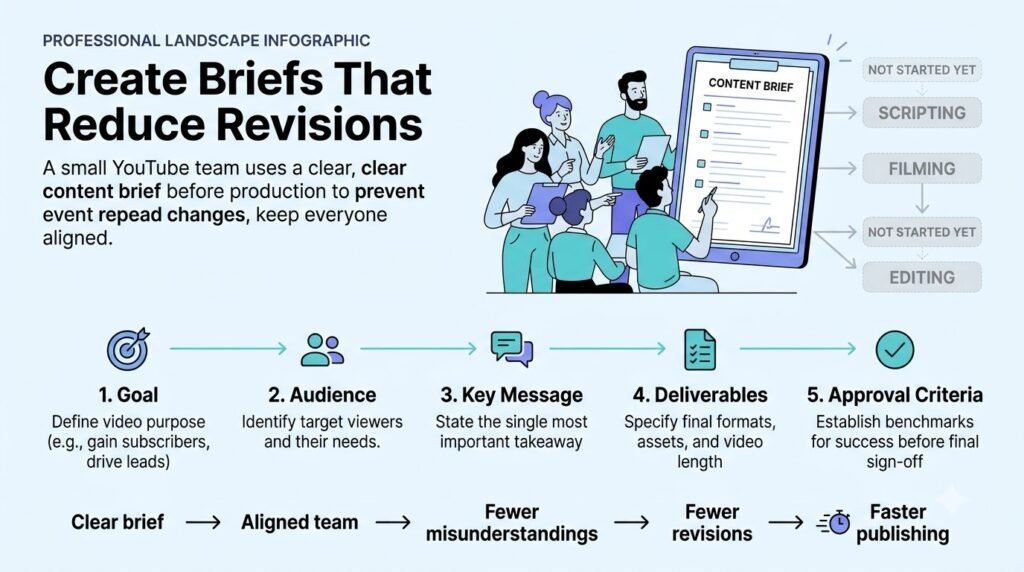 How to Run a YouTube Channel With a Small Team: A Practical Workflow 4 Create briefs that reduce revisions